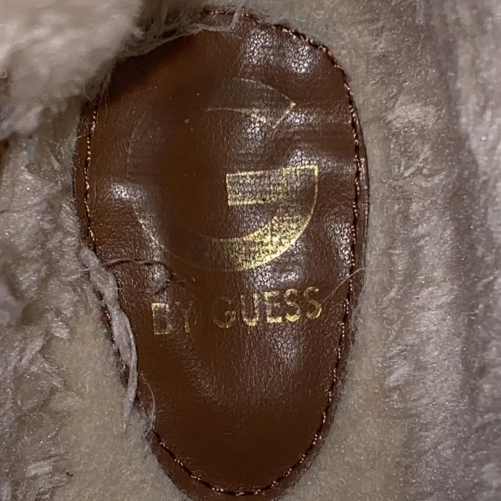 G by Guess Faux Fur and Leather Ankle Boots Size 7.5